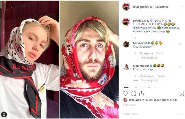 Komedyen Sefa Doğanay, başörtülü poz veren Aleyna Tilki'yi tiye aldı