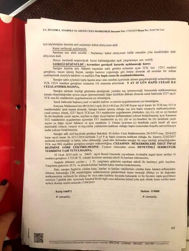Son Dakika: Şort giyen kıza hakaret eden sanığa 5 ay 25 gün hapis cezası