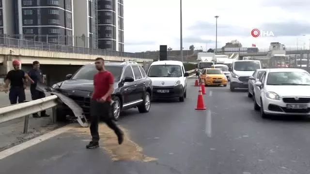 LPG takılı bir cip bariyerlere saplandı, itfaiye başında bekledi