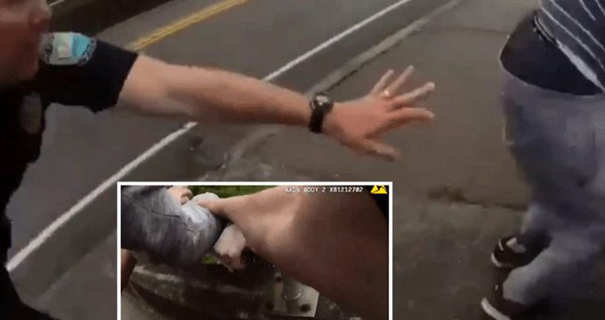 ABD'de bir polis, köprüden atlayan genci son anda kurtardı!