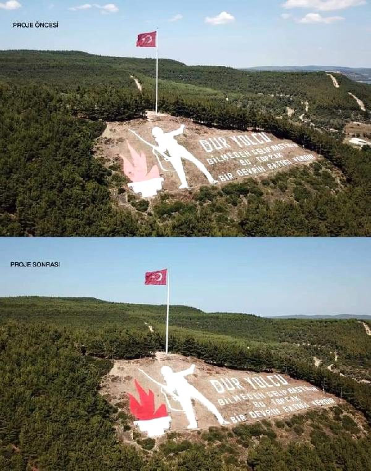 'Dur yolcu' anıtı, yenilendi