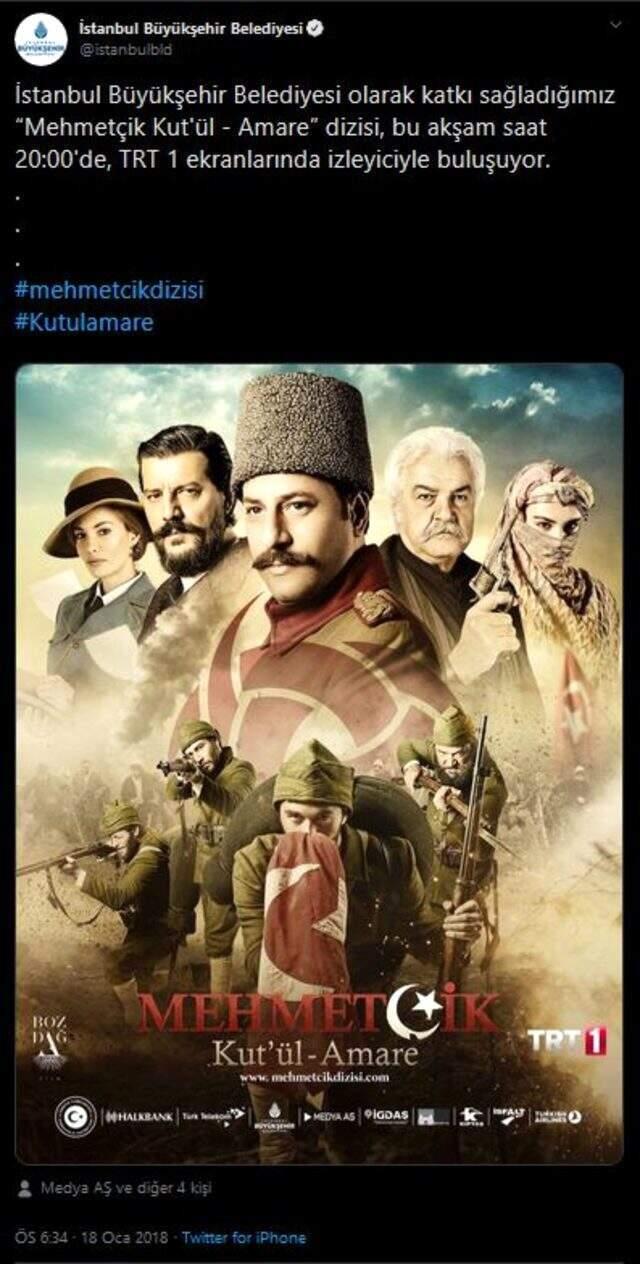 İmamoğlu: İBB, Mehmetçik Kûtulamâre dizisine 25 milyon TL aktarmış