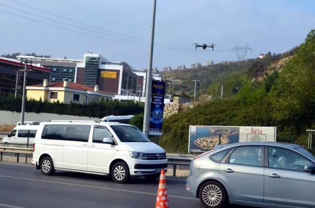 Mudanya yolunda drone destekli huzur operasyonu Mudanya yolunda drone destekli huzur operasyonu