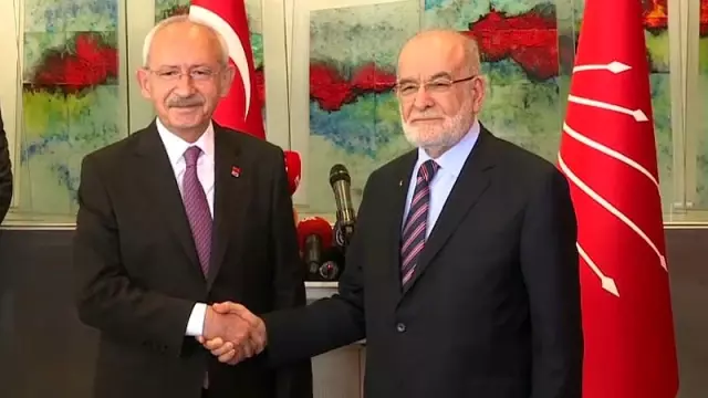 Saadet Partisi lideri Karamollaoğlu'ndan CHP lideri Kılıçdaroğlu'na ziyaret