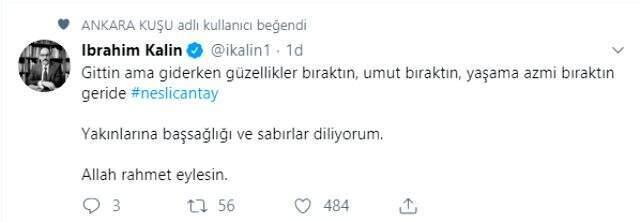Siyaset dünyasından Neslican Tay'ın ölümüne ilişkin mesajı: Gittin, çok üzgünüz çok
