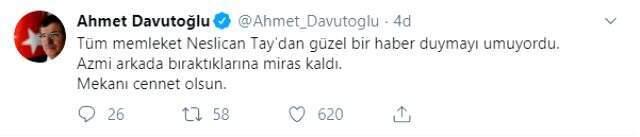 Siyaset dünyasından Neslican Tay'ın ölümüne ilişkin mesajı: Gittin, çok üzgünüz çok