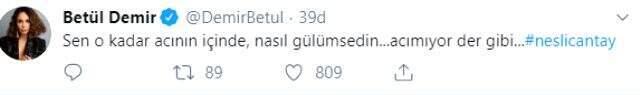 Ünlü isimler hayatını kaybeden Neslican Tay'ın acısını paylaştı
