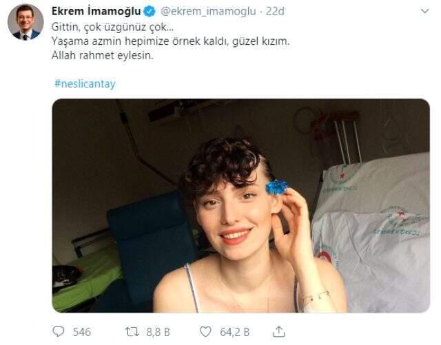 Ünlü isimler hayatını kaybeden Neslican Tay'ın acısını paylaştı