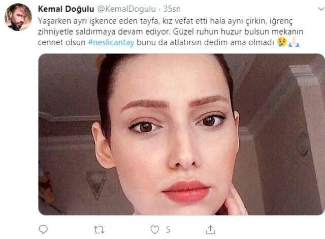 Ünlü isimler hayatını kaybeden Neslican Tay'ın acısını paylaştı