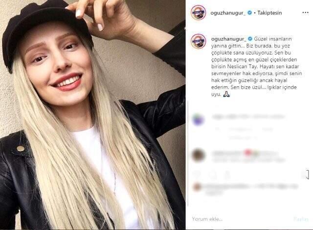 Ünlü isimler hayatını kaybeden Neslican Tay'ın acısını paylaştı