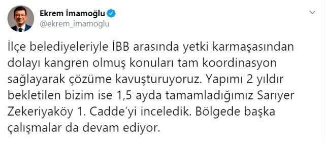2 yıldır tamamlanamayan cadde, İmamoğlu'nun talimatıyla 1,5 ayda bitirildi