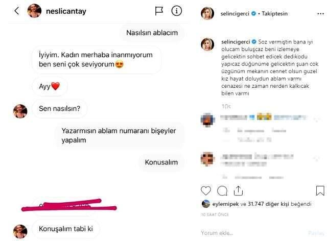 Neslican'ın ölüm haberini alan Selin Ciğerci: İyi olacağım diye söz vermiştin