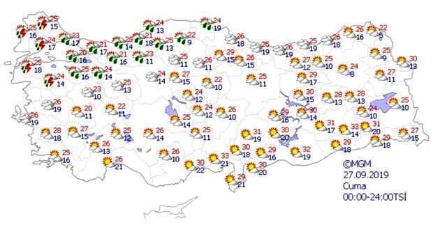 Meteoroloji yeni haftanın hava durum raporunu yayımladı