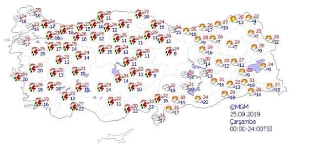Meteoroloji yeni haftanın hava durum raporunu yayımladı