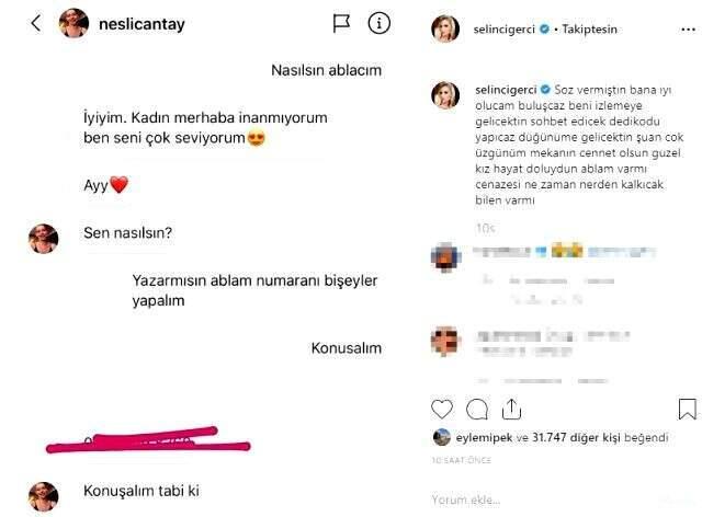 Selin Ciğerci, Neslican Tay'ı son yolculuğunda yalnız bırakmadı