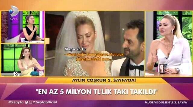 Görkemli bir düğünle evlenen Aylin Coşkun: Takılarımla 5 milyonluk villa alırım
