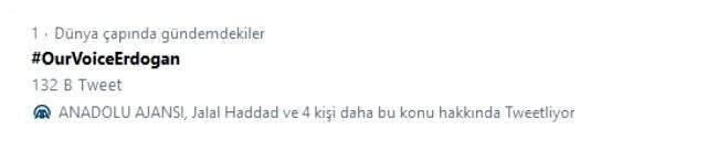 Sosyal medyada 'Sesimiz Erdoğan' etiketine büyük destek