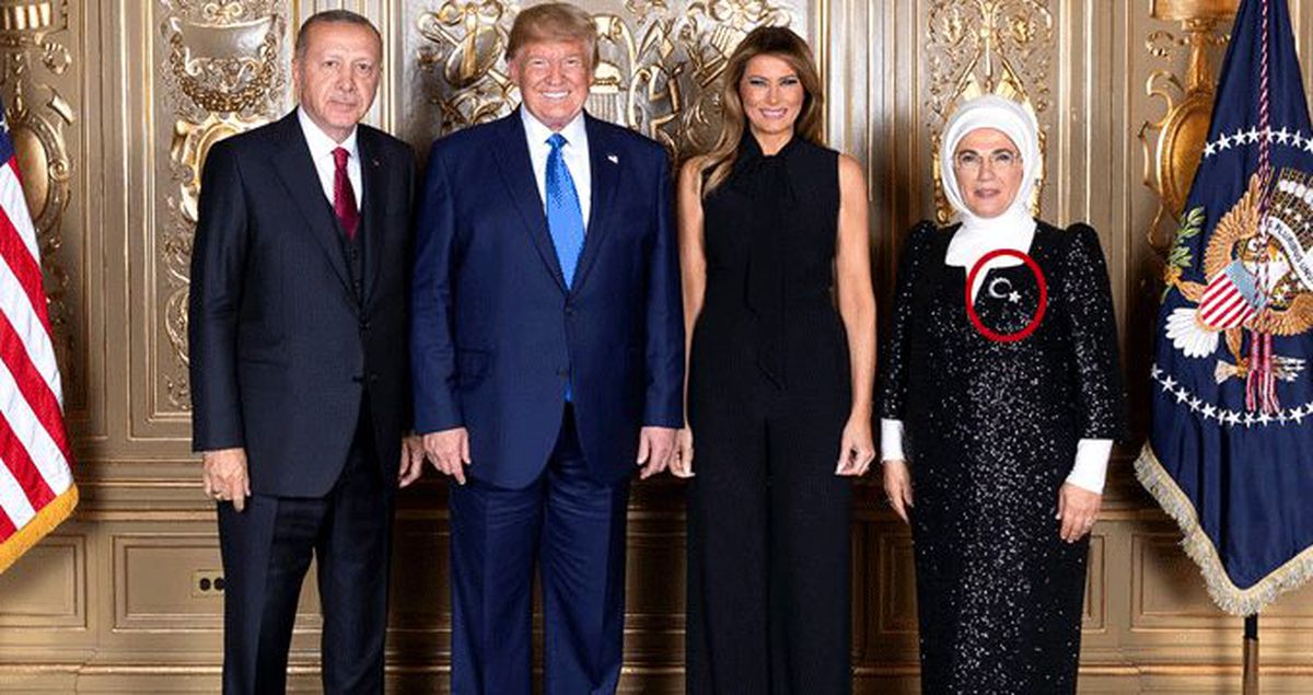 BM Genel Kurul Heyet Başkanları onuruna verilen yemekte Emine Erdoğan'ın Ay-Yıldızlı broşu dikkat çekti