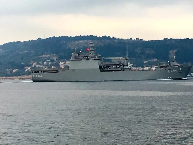 Nusret Mayın Gemisi, TCG Sancaktar gemisini Boğaz geçişinde selamladı Nusret Mayın Gemisi, TCG Sancaktar gemisini Boğaz geçişinde selamladı