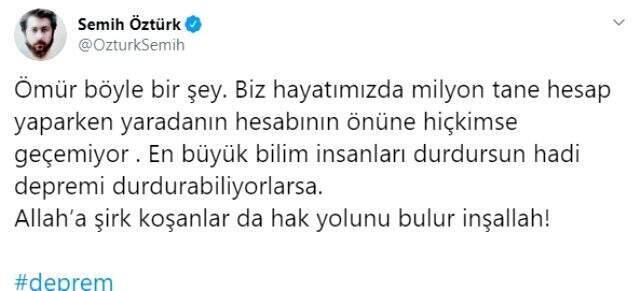Depremi hisseden ünlü isimler peş peşe paylaşım yaptı