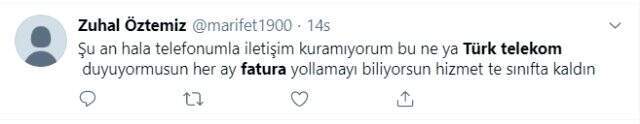Deprem sonrası Türk Telekom'dan hizmet alamayan vatandaşlar, bu ay fatura alınmamasını istedi