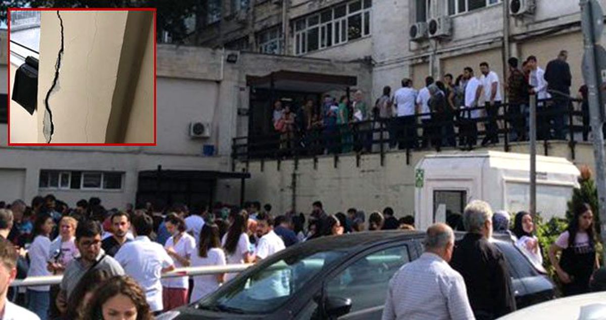 Sosyal medyada paylaşılan Çapa'daki fakülte binasının çatlakları öğrencileri korkuttu