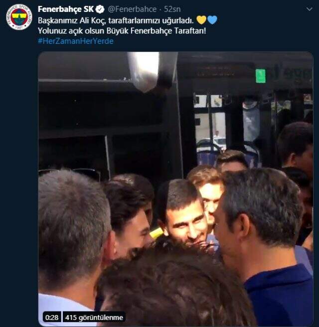 Ali Koç, Fenerbahçe taraftarını TT Stadı'na böyle uğurladı