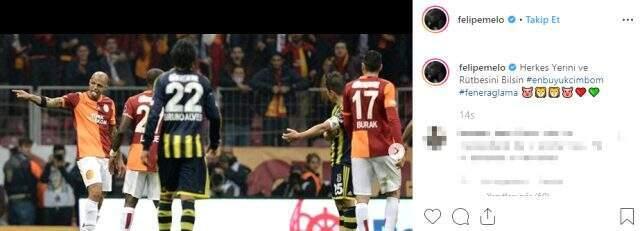 Felipe Melo'dan derbi öncesi Fenerbahçe'ye gönderme