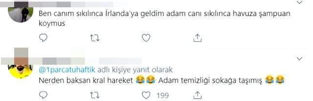 Hatay'da canı sıkılan bir kişi süs havuzlarına şampuan döktü