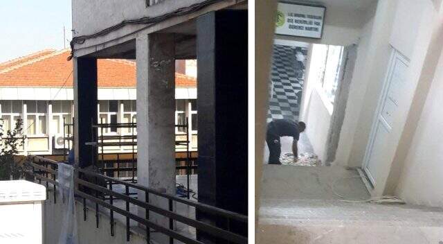 Çapa Tıp Fakültesi'ndeki çatlakları sıvayla kapattılar