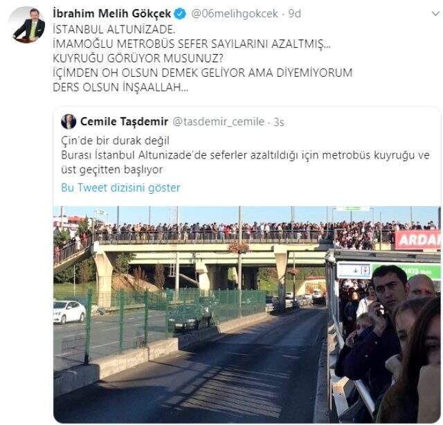 Melih Gökçek, Altunizade'deki kuyrukla ilgili İmamoğlu'nu suçladı: Ders olsun inşallah