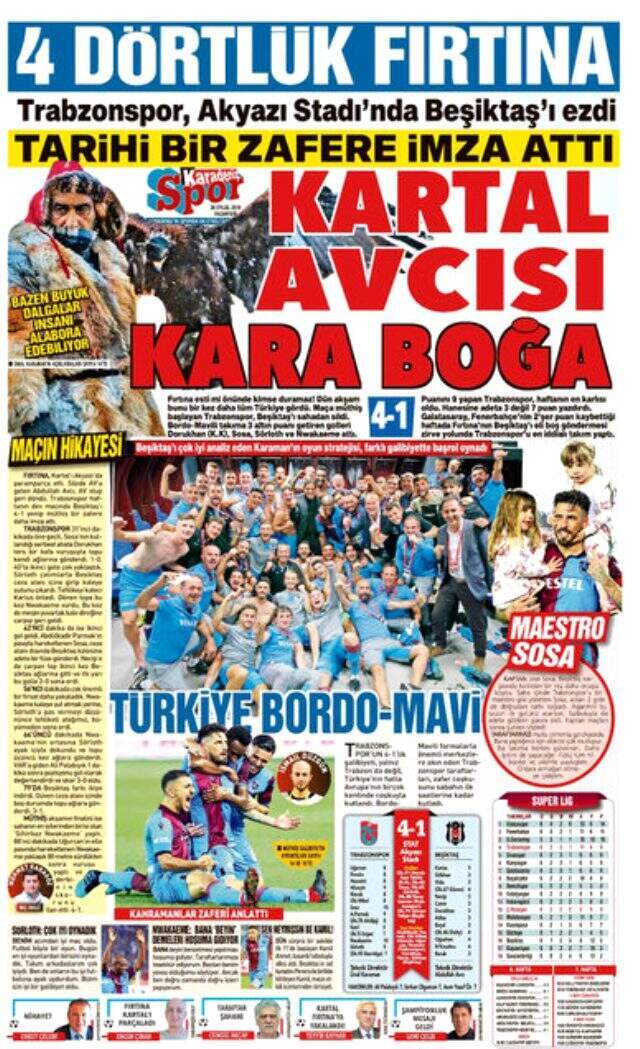 Trabzonspor, Beşiktaş'ı farklı geçti! Trabzon yerel basını coştu