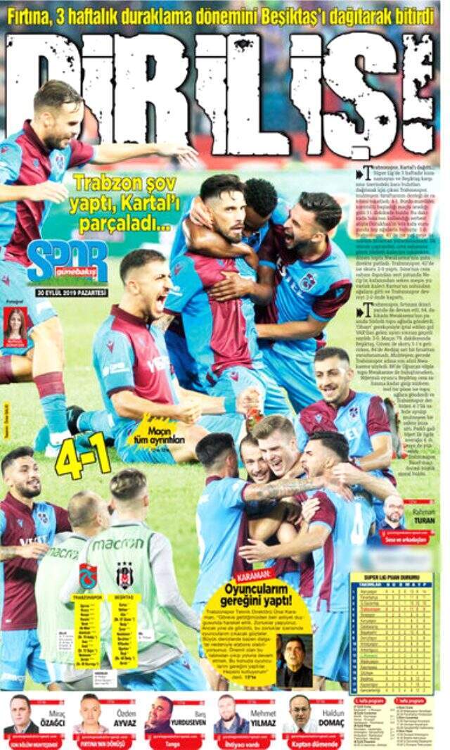 Trabzonspor, Beşiktaş'ı farklı geçti! Trabzon yerel basını coştu