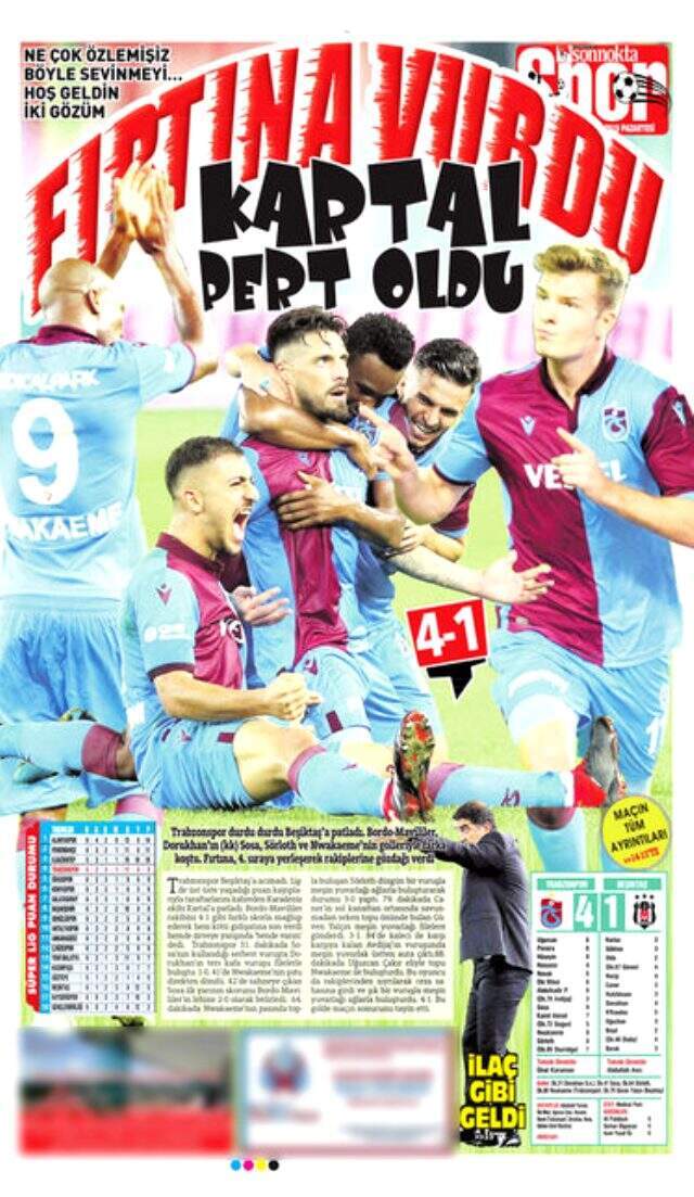 Trabzonspor, Beşiktaş'ı farklı geçti! Trabzon yerel basını coştu