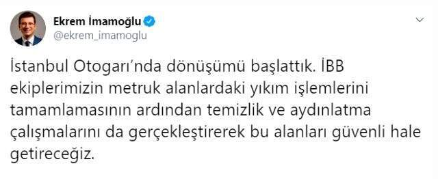 Esenler Otogarı'nda yıkım ve temizlik başladı