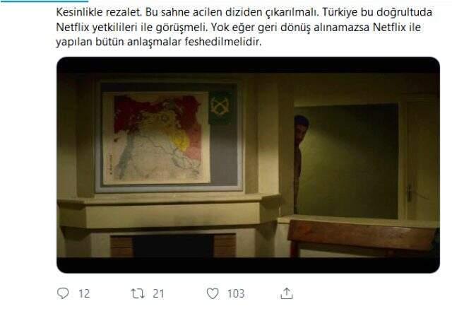 Netflix dizisinde bölünmüş Türkiye haritası tepki çekti