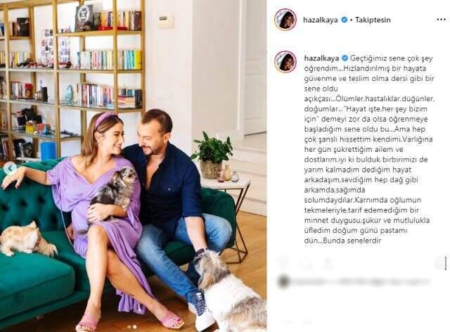 Oyuncu Hazal Kaya'dan mutlu aile tablosu pozu