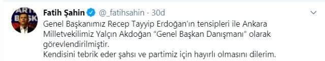 Yalçın Akdoğan, AK Parti Genel Başkan Danışmanı oldu