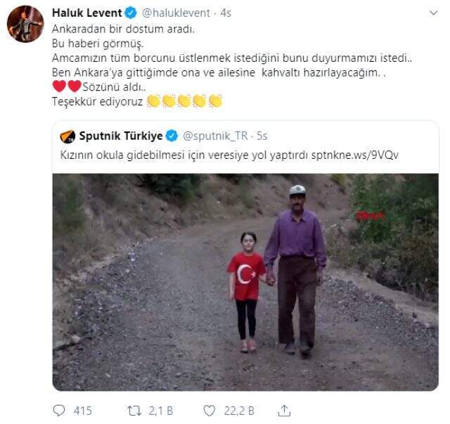 Haluk Levent, kızı için yol yapan babanın imdadına yetişti