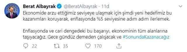 Son dakika: Bakan Albayrak enflasyonun tek hanelere gerilemesini değerlendirdi: Büyük bir aşamayı geride bıraktık