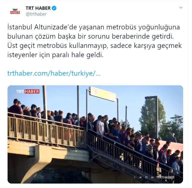 TRT ve İBB arasındaki 'üst geçit ücretli oldu' tartışması