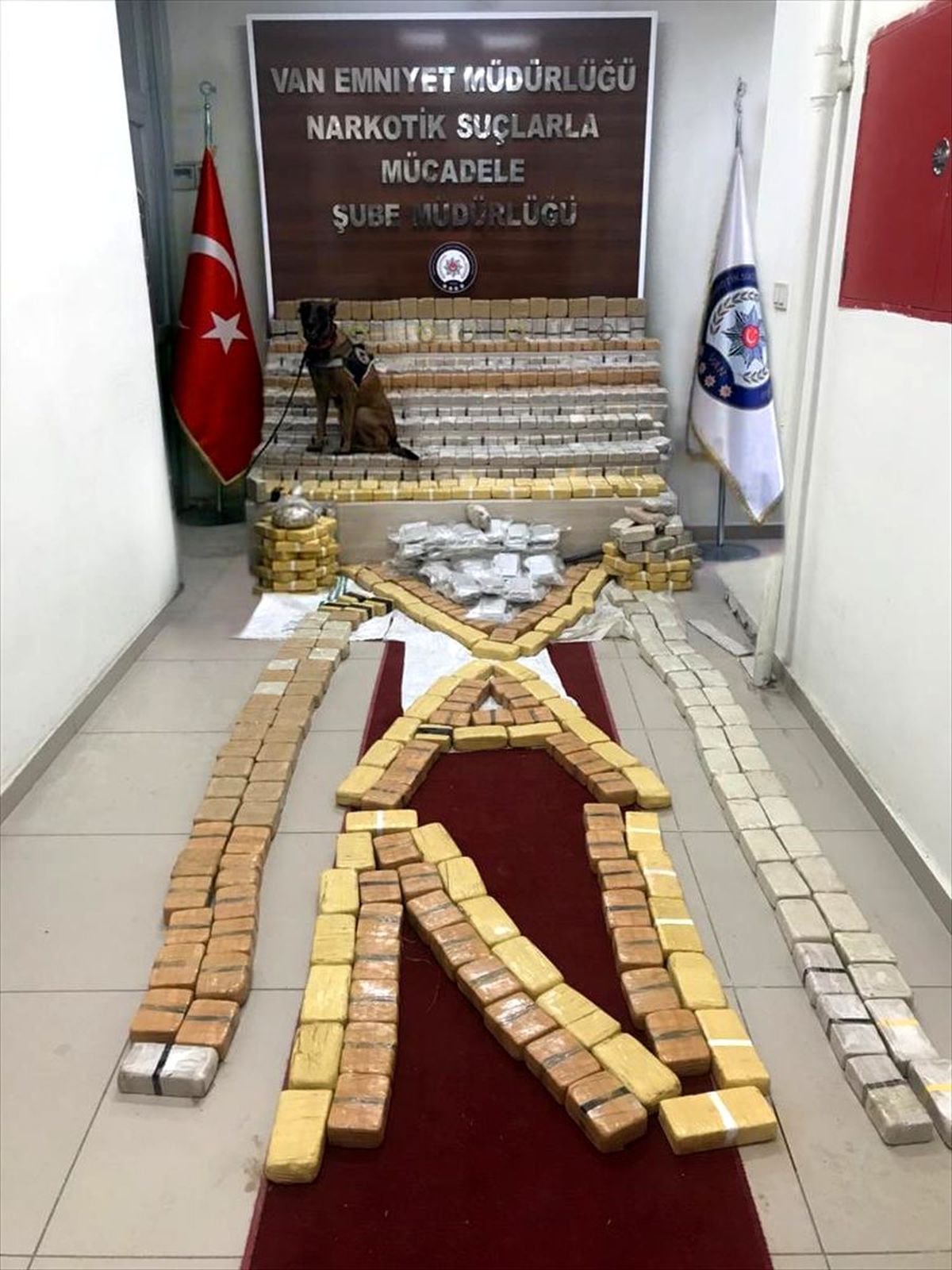 Van'da 331 kilo uyuşturucuyu narkotik köpeği Lisa buldu