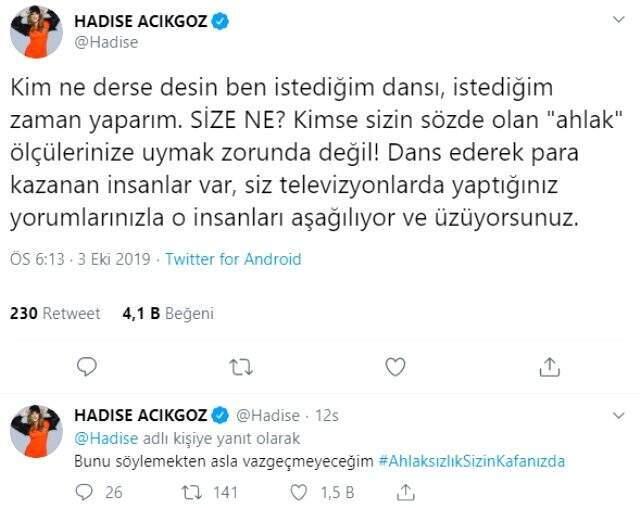Dans videosu eleştirilen Hadise, sessizliğini bozdu: Ahlaksızlık sizin kafanızda