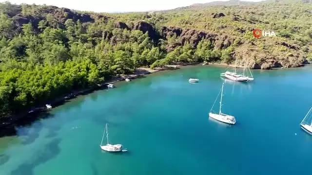Muğla koylarında yer kalmadı...Mavi ile yeşilin birleştiği koylar havadan görüntülendi Muğla koylarında yer kalmadı...Mavi ile yeşilin birleştiği koylar havadan görüntülendi