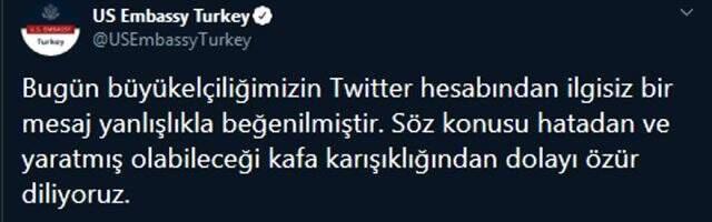 Amerikan Büyükelçiliği skandal Bahçeli tweeti sonrası özür diledi