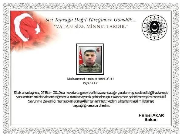 Bursa'ya şehit ateşi düştü