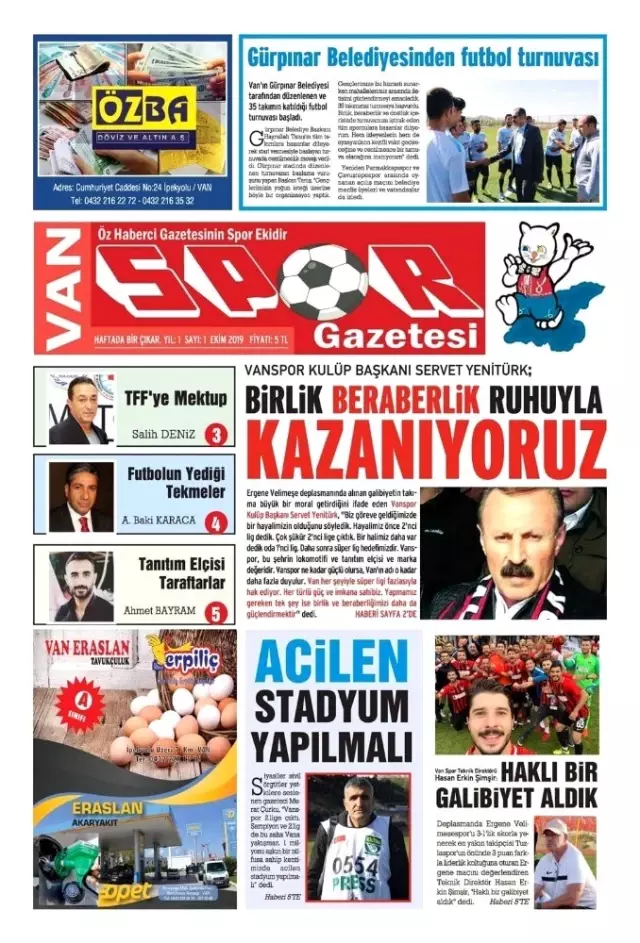 Van'ın ilk spor gazetesi yayın hayatına başladı Van'ın ilk spor gazetesi yayın hayatına başladı