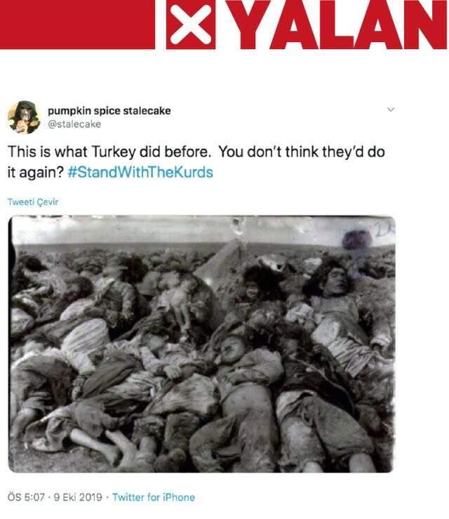 Terör örgütüne yakın sosyal medya hesapları tarihteki katliamlara ilişkin fotoğrafları kullanarak manipülasyona başladı