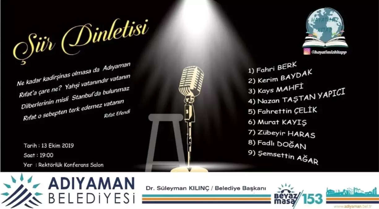 Adıyamanlı şairler sanatseverlerle buluşuyor