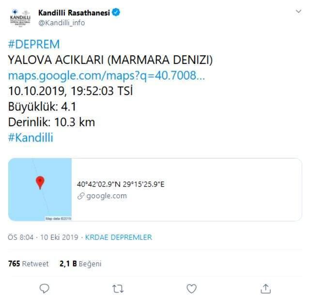 Son Dakika: Yalova'da 4.0 şiddetinde korkutan deprem! İstanbul'da da hissedildi